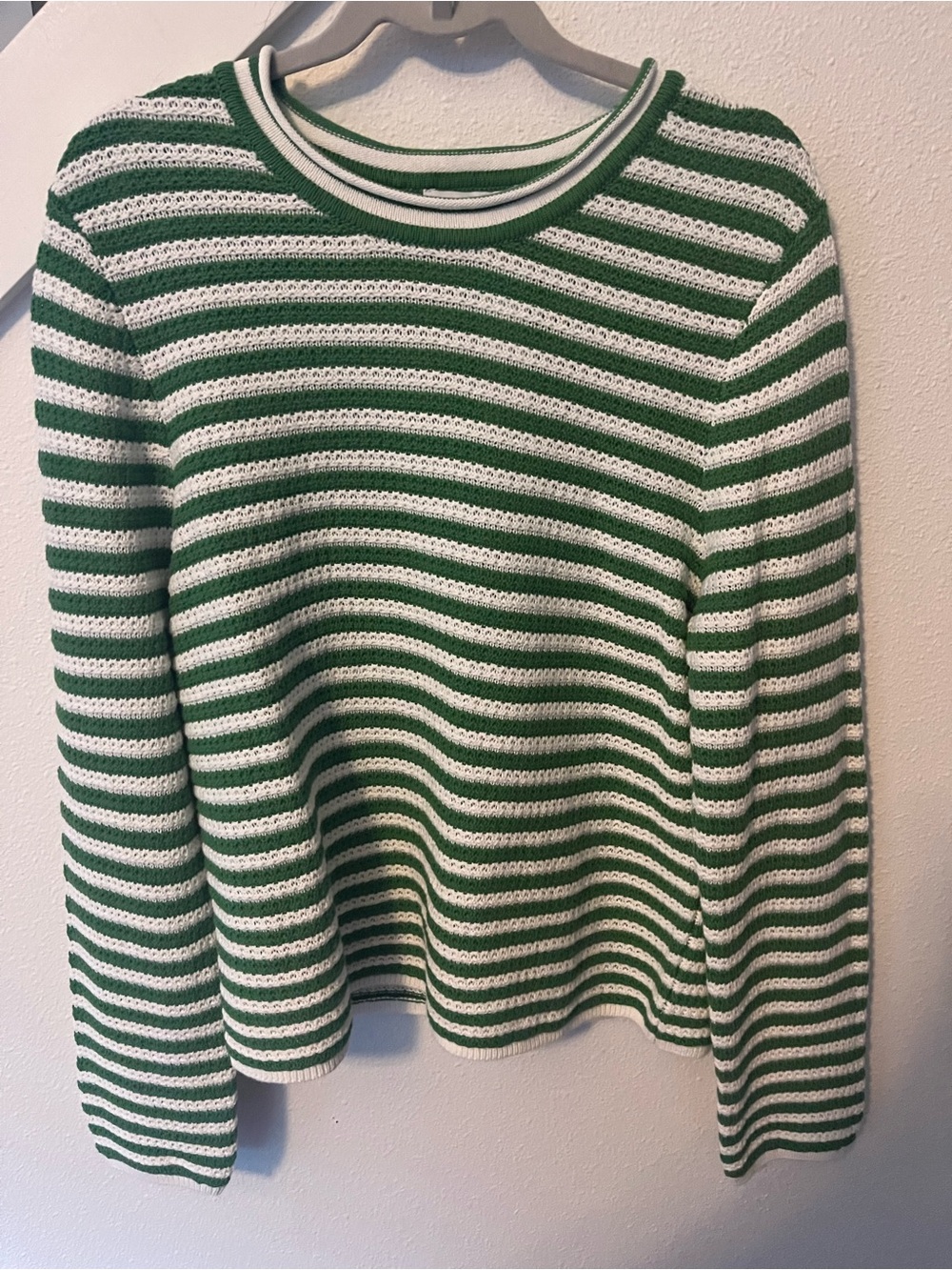 41 Hawthorn Green & White Striped Knit Sweater Top